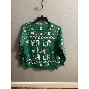 Freeze LChristmas Sweatshirt Womens XXL  Green FA‎ LA LA Holiday Pullover